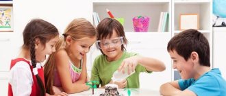 kids rejoice at the result of the experiment with soda and vinegar