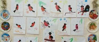 Summary of a lesson on appliqué with elements of drawing in the preparatory group “Bullfinch”