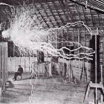 Nikola Tesla at work