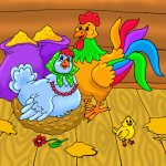 Cockerel and bean seed. A fairy tale with pictures. 
